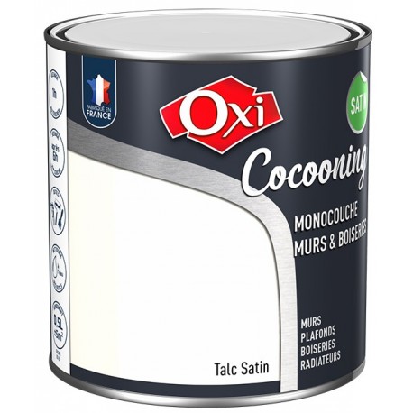 Peinture OXI murs et boiseries COCOONING satin talc 0,5L