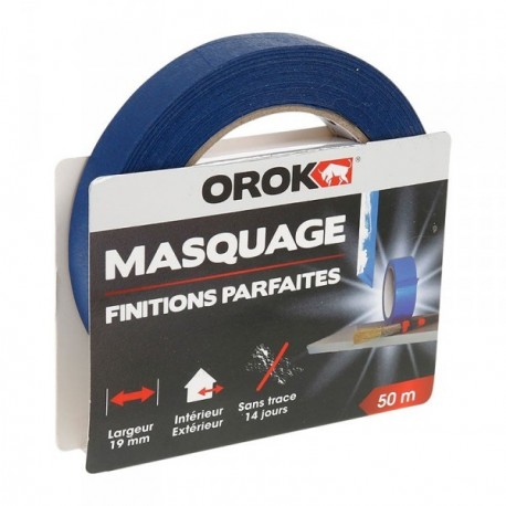 Adhésif OROK Masquage finitions parfaites 50mx19mm