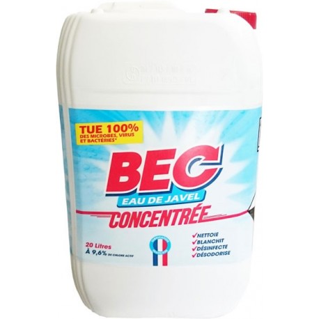 Eau de Javel PINTAUD-BEC Concentrée 9,6% de chlore actif 20L