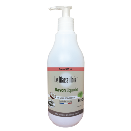 Flacon vide Savon Liquide de Marseille LE MARSEILLOIS 500ml