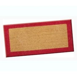 DECORMAT Tapis coco écru bordé couleur