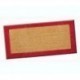Tapis brosse DECORMAT coco 17mm écru bordé rouge 33x60cm