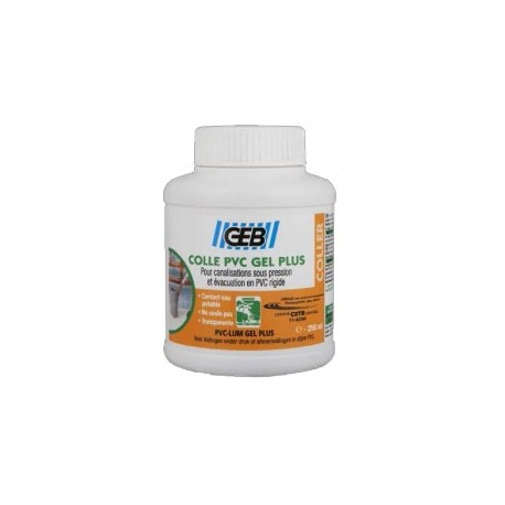 Colle PVC Gel+ avec pinceau GEB 250ml