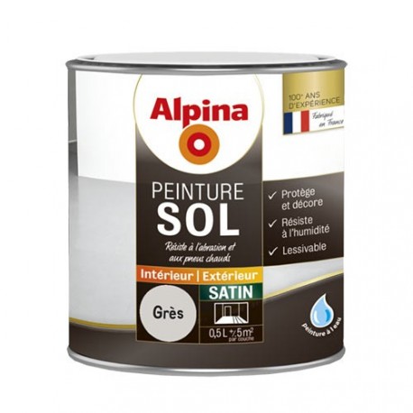 Peinture sol intérieur satin ALPINA 0,5L gres