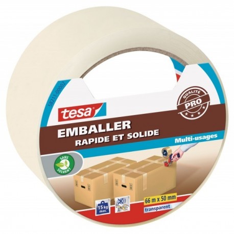 Adhésif d'emballage PP TESA transparent 66mx50mm