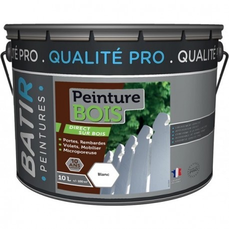Peinture bois BATIR glycéro 10L blanc