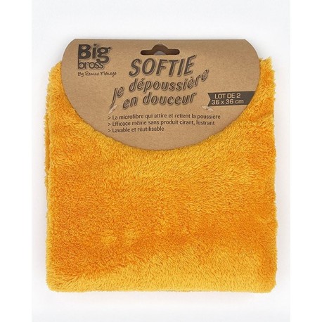 Chamoisine coton RM orange 36x36cm lot de 2 réf : 806508