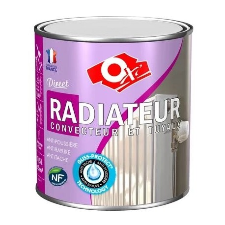 Peinture OXI radiateur, convecteur et tuyaux blanc brillant 0,5L