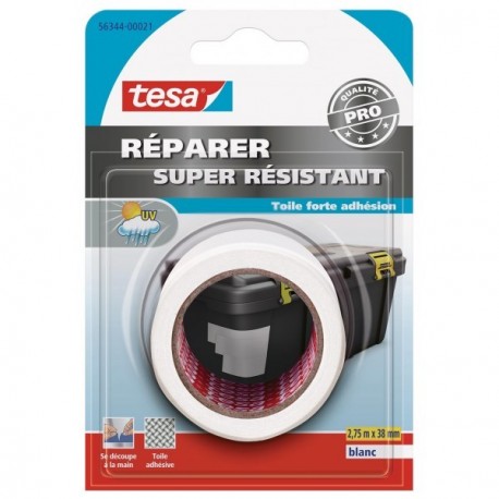 Adhésif de Réparation toilé Super Résistant TESA blanc 2,75mx38mm