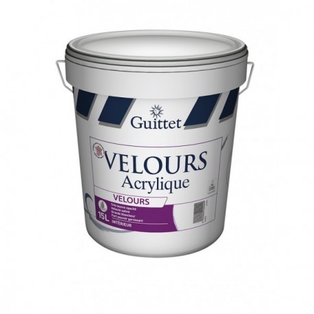 Peinture GUITTET Eco Velours Acrylique blanc 15L