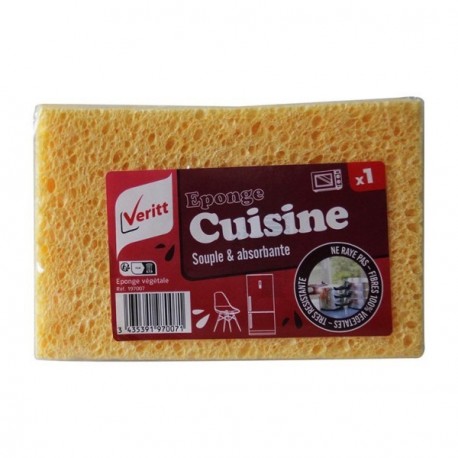 Lot de 1 Eponge Cuisine VERITT souple et absorbante 14cmx9cm