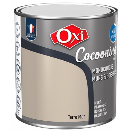 Peinture OXI murs et boiseries COCOONING mat velours terre 0,5L