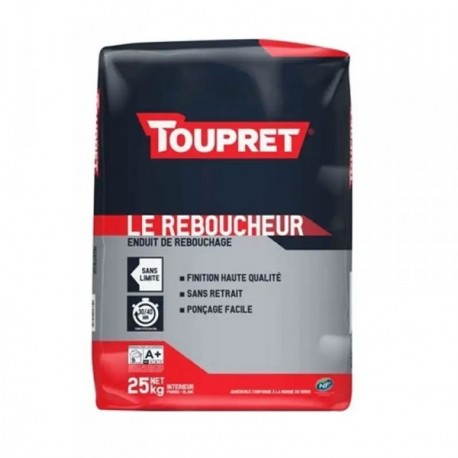 Enduit de rebouchage TOUPRET Bâtiment Le Reboucheur 25kg
