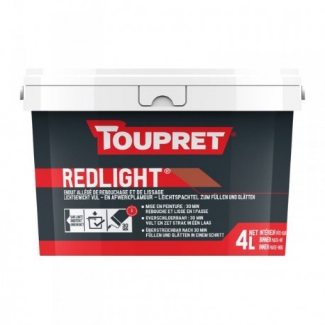 Enduit allégé de rebouchage et de lissage TOUPRET Bat REDLIGHT 4L