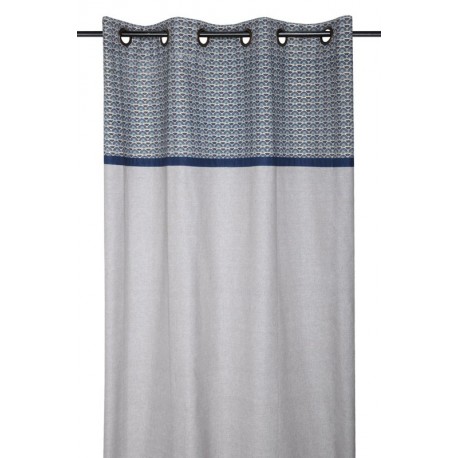 Rideau coton finition 8 oeillets STOF Guimard gris 140x260cm
