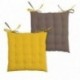 Galette DUO 16 points moutarde/taupe 40x40cm