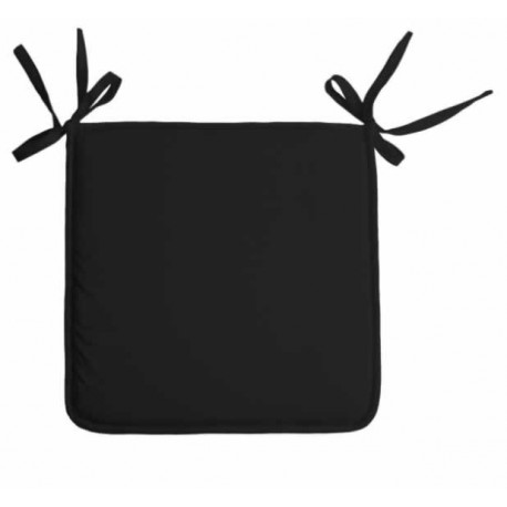 Galette de chaise NELSON carrée noir 38x38cm