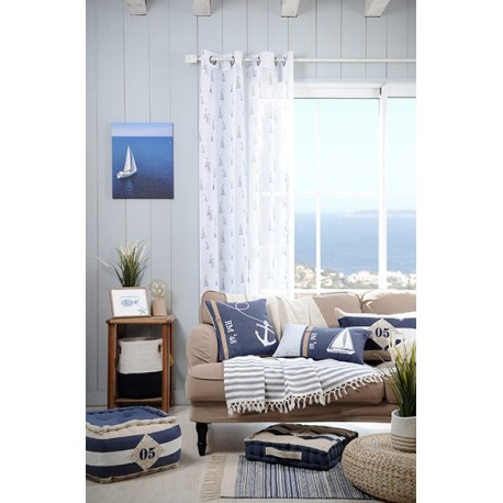 Voile OLONNE STOF Bleu 135x260cm