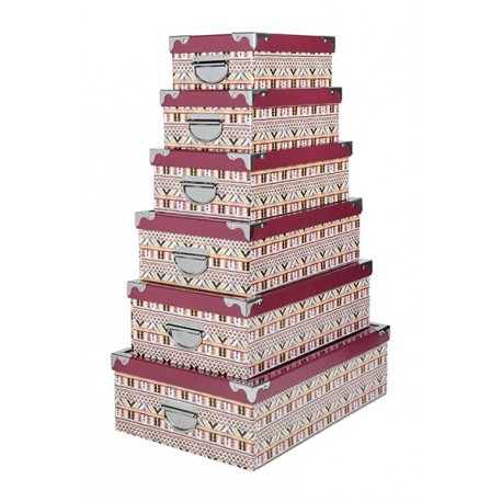 Lot 6 boîtes gigognes STOF PUEBLA Multicolore