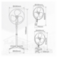 Ventilateur Kureli GARSACO 45W noir 3 en 1 table,mur et sol