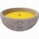 Bougie citronnelle pot ciment rosace GM Ø16x7cm