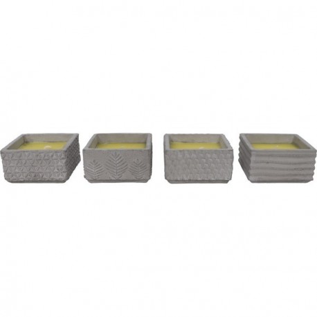 Bougie à la citronnelle carré AGADIR GM x1 gris
