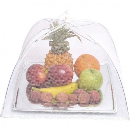 Cloche à nourriture moustiquaire LUANCE blanc 36x36x20cm