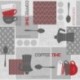 Toile cirée déco ACCESS DECO COFFEE TIME Rouge RL de 140cmx20m