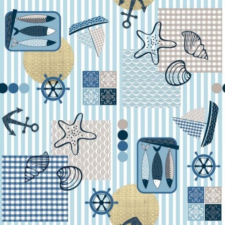 Toile cirée déco ACCESS DECO Pecheur RL de 140cmx20m