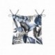 Galette 16 pts STOF PARAISO bleu 38x38cm