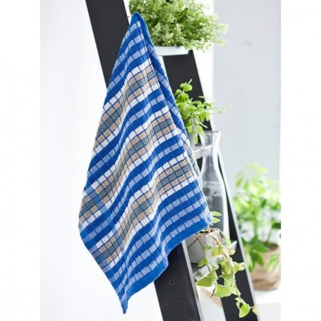 Lot de 3 torchons Béa Bleu/Beige 50x80cm