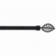 Kit tringle extensible 120 à 210cm LUANCE Embout Hugo Noir Mat