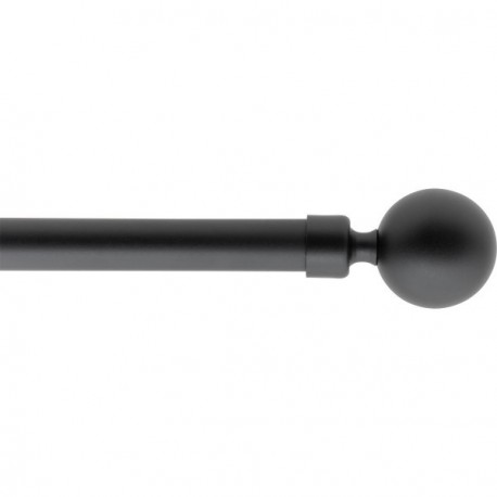 Kit tringle extensible 120 à 210cm LUANCE Embout Stael Noir Mat