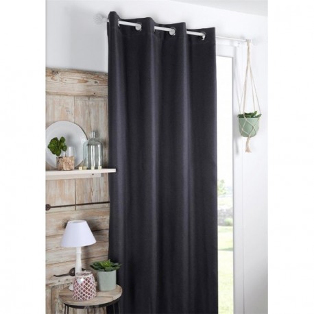 Rideau STOF COPENHAGUE occultant polaire anthracite 140x260cm