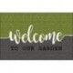 Tapis brosse coco 15mm Welcome Gris/Vert 40x60cm