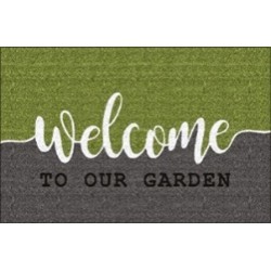 DEHEE Tapis Coco Welcome Gris/Vert