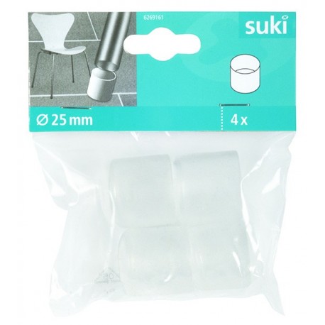 4 Embouts de chaise enveloppant FIX-O-MOLL transparent Ø.25mm