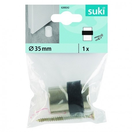 1 bloque-porte à visser FIX-O-MOLL acier satiné hauteur 43mm Ø.35mm