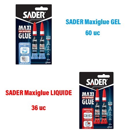 Box mixte 96x(2x3g) SADER Maxiglue : 60 gel + 36 liquide
