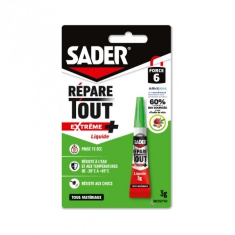 Colle SADER Répar'tout Extrême + tube 3g