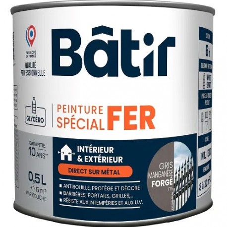 Peinture spécial fer forge BATIR gris manganese f15 0,5L