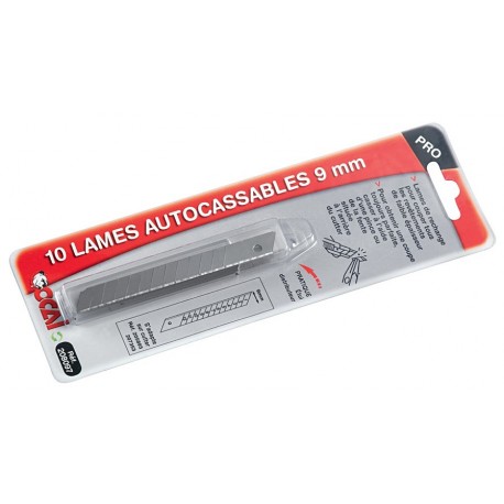 Lot de 10 lames de cutter OCAI 9mm 208097