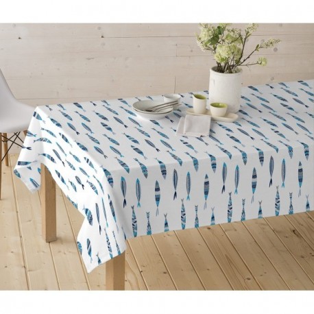 Toile cirée Tissus Enduit ACCESS DECO Guppy Bleu RL de 140cmx20m