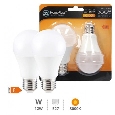 Pack 2 ampoules LED Standard 12W E27 3000K
