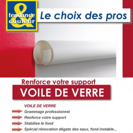 Toile de verre à peindre DECORALIA standard voile 45g RL de 25x1m