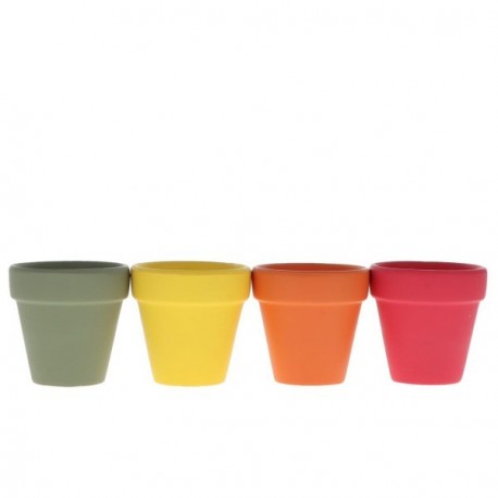 Bougies citronnelles pot Terracotta PM X1 Jaune/Orange/vert/Rose Ø6x6cm