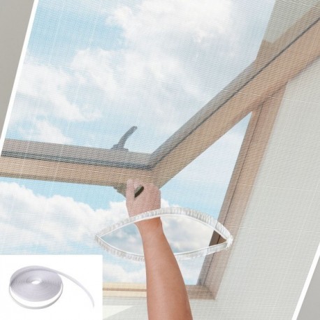 Kit Moustiquaire pour fenêtre de toit LUANCE 130x150cm avec bande de fixation