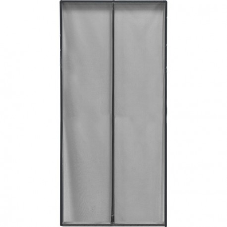 Rideau de porte moustiquaire aimanté LUANCE avec encadrement 100X220cm gris