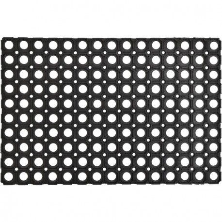 Tapis Caillebotis caoutchouc LUANCE noir 60x80cm