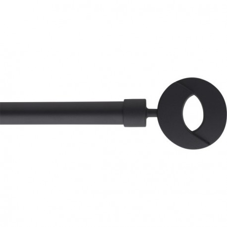 Kit tringle extensible 210 à 380cm ESSENTIEL embout New Look Noir Mat